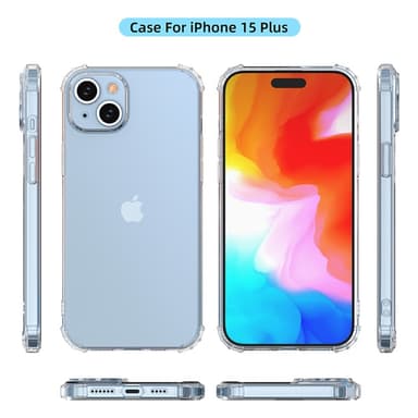 Til iPhone 15 Plus dekselveske TPU-ramme+akryl baktelefonveske