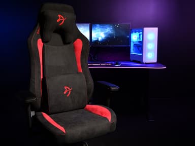Arozzi Vernazza Supersoft Fabric gamingstol (sort/rød)