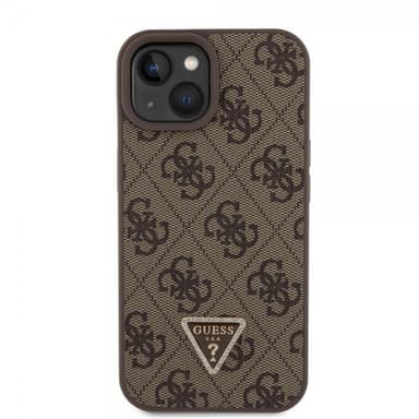 Guess iPhone 15 Deksel Metal Logo Strass Crossbody Strap Brun