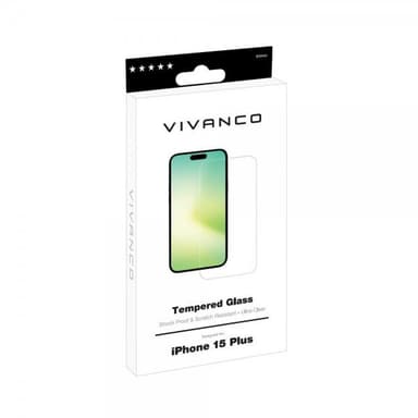 Vivanco iPhone 15 Plus Skjermbeskytter Herdet glass