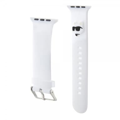 Karl Lagerfeld Apple Watch 42/44/45mm/Apple Watch Ultra Armbånd Rubber NFT Choupette Hvit