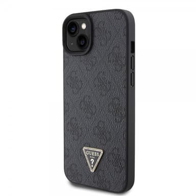 Guess iPhone 15 Deksel Metal Logo Strass Crossbody Strap Svart