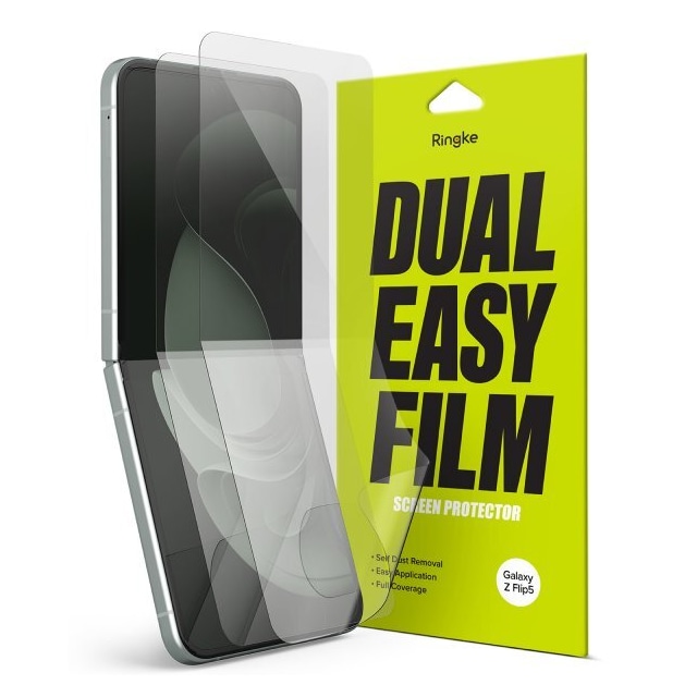 Ringke Samsung Galaxy Z Flip 5 Skjermbeskytter Dual Easy Film 2-pakning