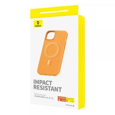 Baseus iPhone 15 Deksel Fauxther Series MagSafe Oransje