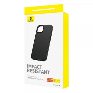 Baseus iPhone 15 Deksel Fauxther Series Svart