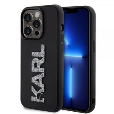 Karl Lagerfeld iPhone 15 Pro Deksel 3D Rubber Karl Svart