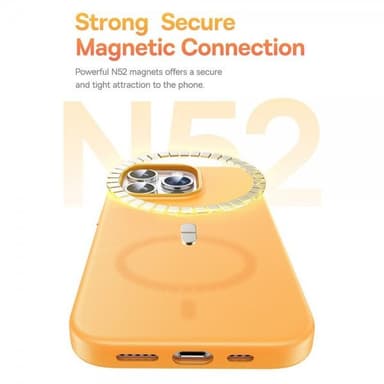 Baseus iPhone 15 Pro Max Deksel Fauxther Series MagSafe Oransje
