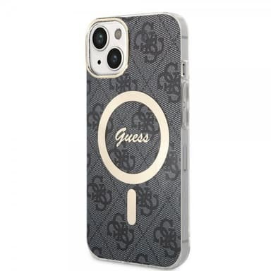 Guess iPhone 15 Deksel 4G Pattern MagSafe Svart