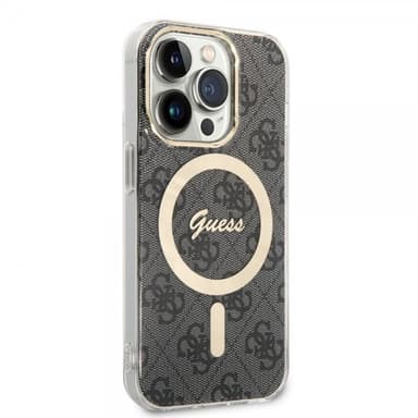 Guess iPhone 15 Pro Deksel 4G Pattern MagSafe Svart
