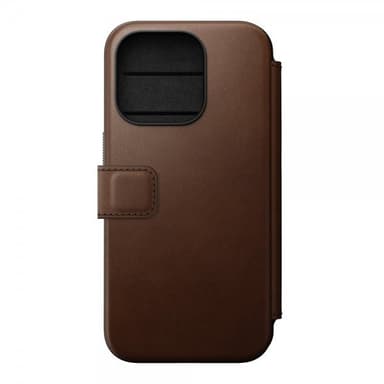 NOMAD iPhone 15 Pro Etui Modern Leather Folio Brun