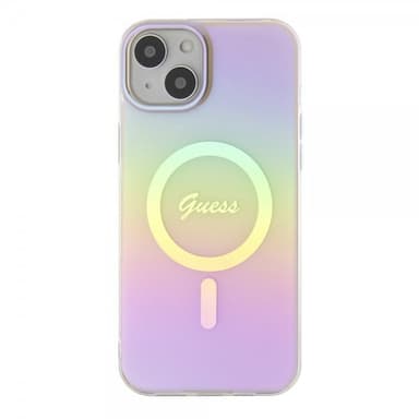 Guess iPhone 15 Deksel Script MagSafe Rosa