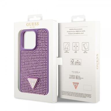 Guess iPhone 15 Pro Deksel Rhinestone Lilla