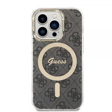 Guess iPhone 15 Pro Deksel 4G Pattern MagSafe Svart