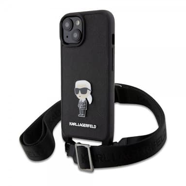 Karl Lagerfeld iPhone 15 Deksel Saffiano Crossbody Svart