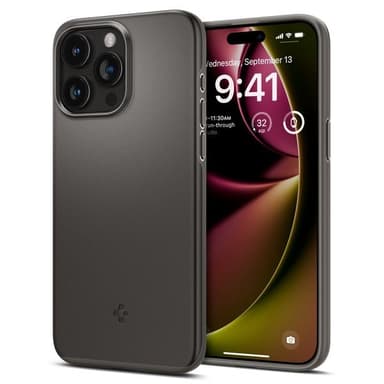 Spigen iPhone 15 Pro Max Deksel Thin Fit Gunmetal