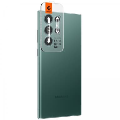 Spigen Samsung Galaxy S22 Ultra Linsebeskyttelse GLAS.tR EZ Fit Optik Pro 2-pakning Grønn