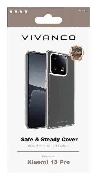 Vivanco Xiaomi 13 Pro Deksel Safe & Steady Transparent Klar