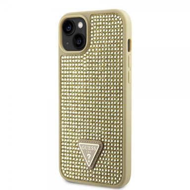 Guess iPhone 15 Deksel Rhinestone Gull