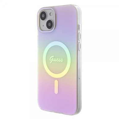 Guess iPhone 15 Deksel Script MagSafe Rosa