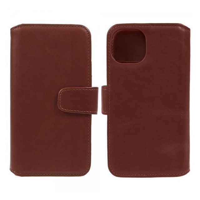 Nordic Covers iPhone 15 Plus Etui Essential Leather Maple Brown