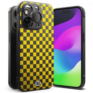 Ringke iPhone 15 Pro Max Deksel Onyx Design Checkerboard Yellow
