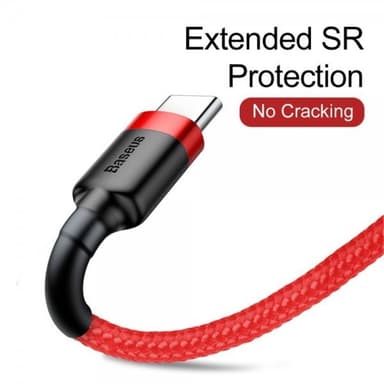 Baseus Kabel Cafule Cable USB-A/USB-C 3m Rød