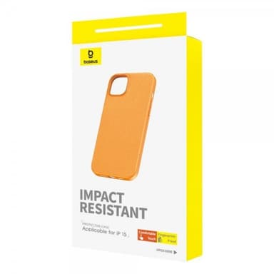 Baseus iPhone 15 Deksel Fauxther Series Oransje