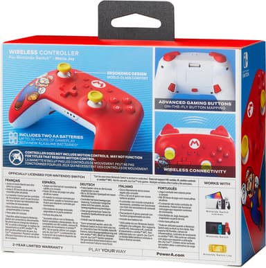PowerA Nintendo Switch trådløs kontroller Mario Edition