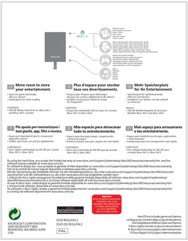 500 GB harddisk til Xbox 360 S/E