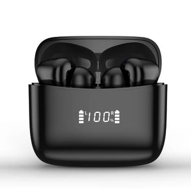 J8 Pro trådløse ørepropper ANC ENC støydempende bass V5.2 IPX5 Sort