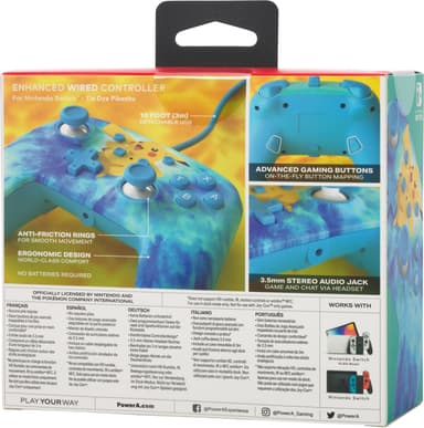 PowerA Nintendo Switch Enhanced USB kablet kontroller TieDye Pikachu