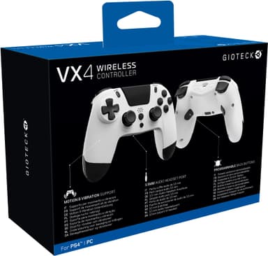 Gioteck VX-4 PlayStation 4 trådløs kontroller (hvit)