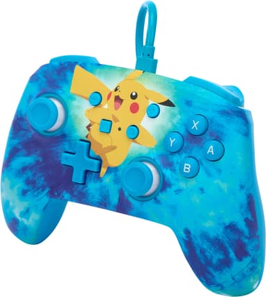 PowerA Nintendo Switch Enhanced USB kablet kontroller TieDye Pikachu