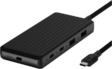 Unisynk 9 port 4K 100W USB-C hub (sort)