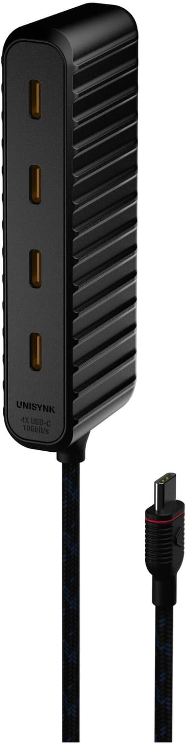 Unisynk USB-C til 4x USB-C mini hub (sort)
