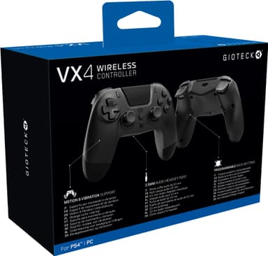 Gioteck VX-4 PlayStation 4 trådløs kontroller (sort)