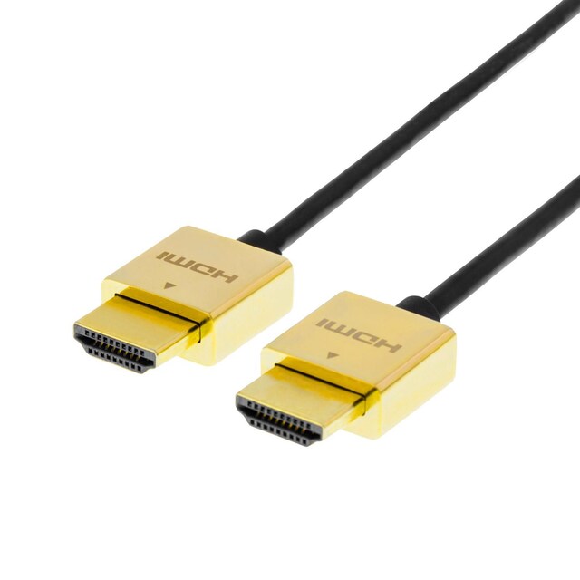 DELTACO PRIME tynn HDMI-kabel med gullbelagte zink-kontakter, 2m