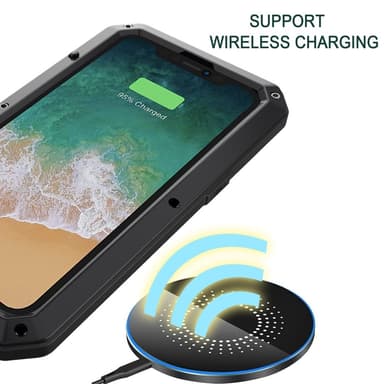 Kraftig robust hybrid-deksel+herdet glass til iPhone 15