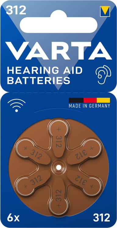 Varta 312 batteri for høreapparat 7042216 (6-pakning)