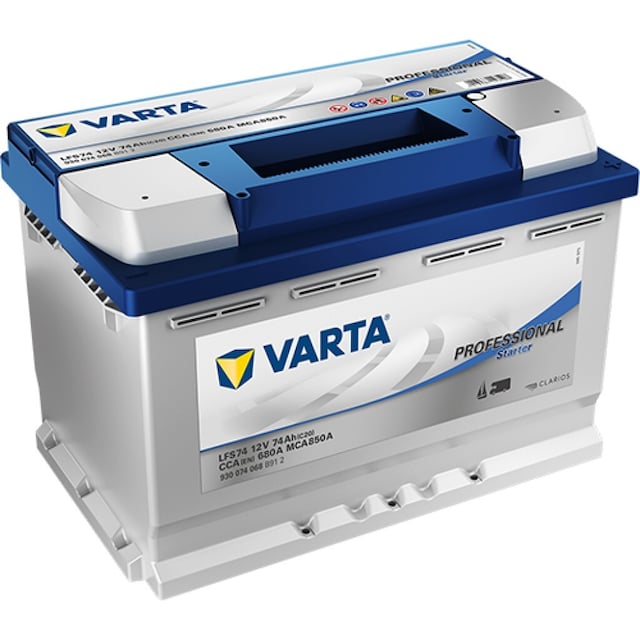 VARTA Fritidsbatteri 12V 74 AH 680 CCA (278x175x190mm) +høyre LFS74