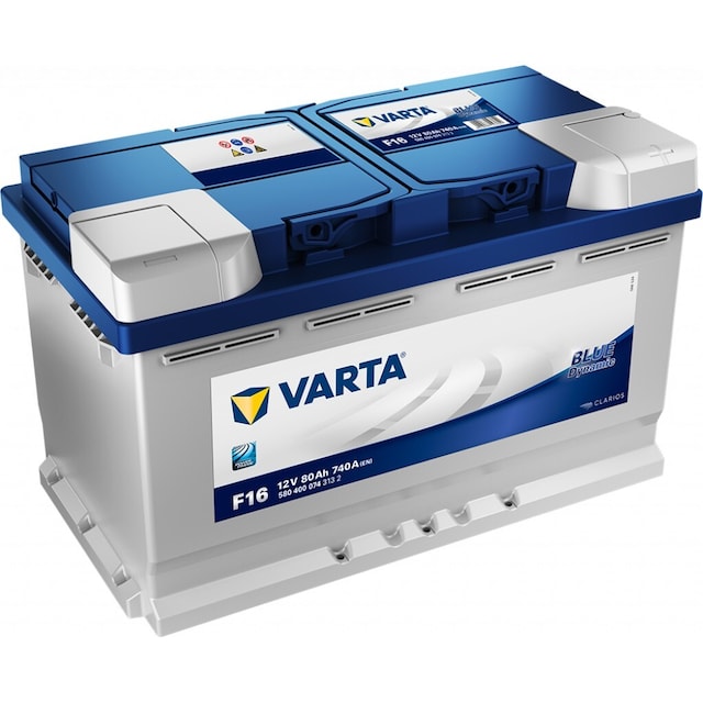 VARTA Blue Dynamic Batteri 12V 80AH 740CCA (315x175x190/190mm) +høyre F16