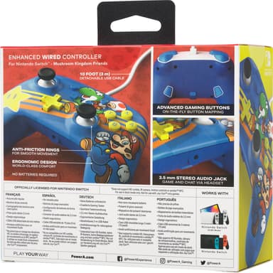 PowerA Nintendo Switch Enhanced USB kablet kontroller Mushroom Kingdom