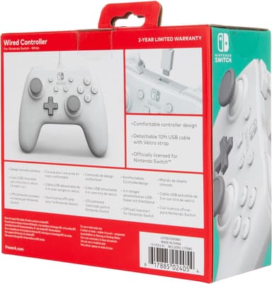 PowerA Nintendo Switch USB kablet kontroller (hvit)