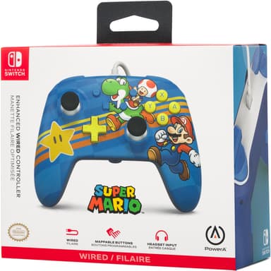 PowerA Nintendo Switch Enhanced USB kablet kontroller Mushroom Kingdom