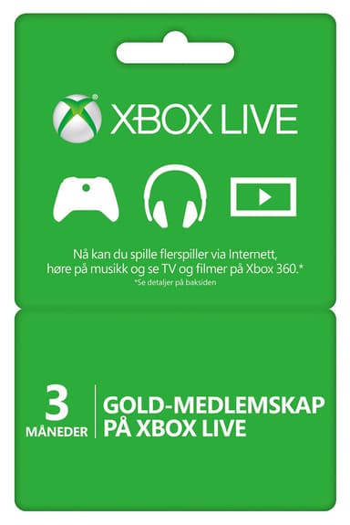 Xbox Live Gold Medlemskap 3 måneder