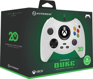Hyperkin Duke Xbox 20th Anniversary kablet kontroller (hvit)