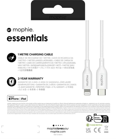 Mophie Essentials USB-C til Lightning kabel