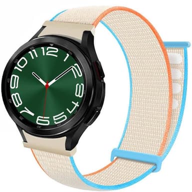 Nylon armbånd No-Gap Samsung Galaxy Watch 6 Classic (43mm) - Cream
