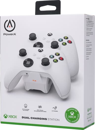 PowerA Duo Xbox basestasjon for lading av spillkontrollere (hvit)
