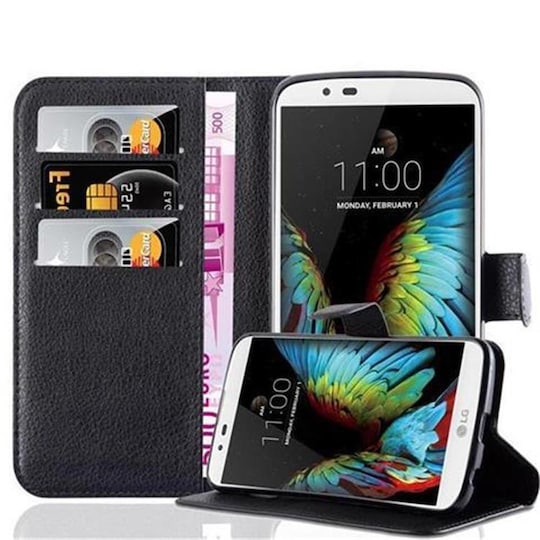 LG K10 2016 lommebokdeksel etui (svart)